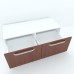 Armonia Comoda alba cu 2 sertare cu maner front MDF Cedru